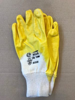 Kesztyű Mártott sárga 9318 8-as ""M"" N.L(Nitril)"