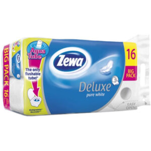 Zewa Deluxe wc papír, 3 réteg, 16 tekercs, AQUA TUBE (Fehér-Delux)