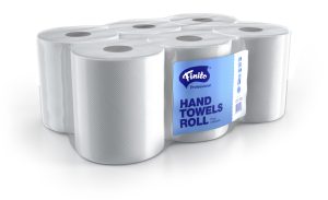 kéztörlő 19 cm 2 rétegű, hófehér, 6 tekercs/zsugor, MIDI, Zizin