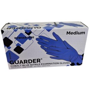Gumikesztyű 100 db-os / nitril/, Guarder, KÉK, M,  púder mentes