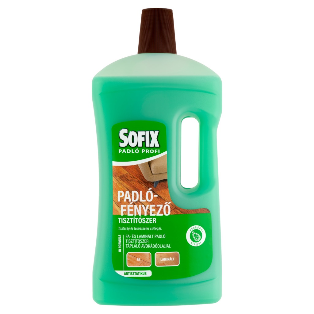 Sofix 1 l-es padlófényező tisztítószer avokádó olajjal, fa és laminált padlóhoz