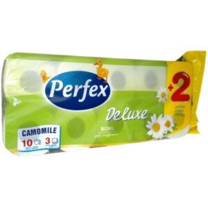 Perfex wc papír,  8+2 tekercs, 3 réteg. 145 lap, Kamilla, DELUXE