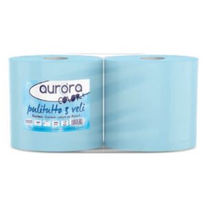 Aurora kéztörlő, 3 réteg, KÉK, 2 tekercs/zsugor